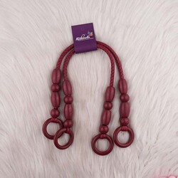 AHŞAP BONCUKLU ÇANTA SAPI MODEL 2 BORDO