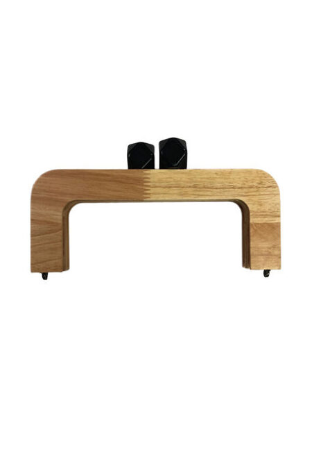 AHŞAP ÇANTA BURSU MIKNATISLI SİYAH BONCUKLU 20 CM