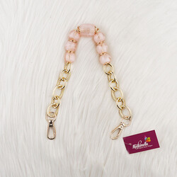 AKRİLİK İŞLEMELİ ÇANTA ZİNCİRİ 42 CM. PEMBE