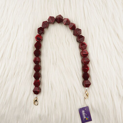 AKRİLİK TAŞ ÇANTA SAPI 49 CM. BORDO