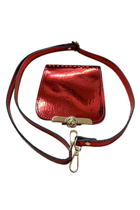 ÇANTA CEP TELEFONU ÖRGÜ SETİ PARLAK AYARLI KIRMIZI