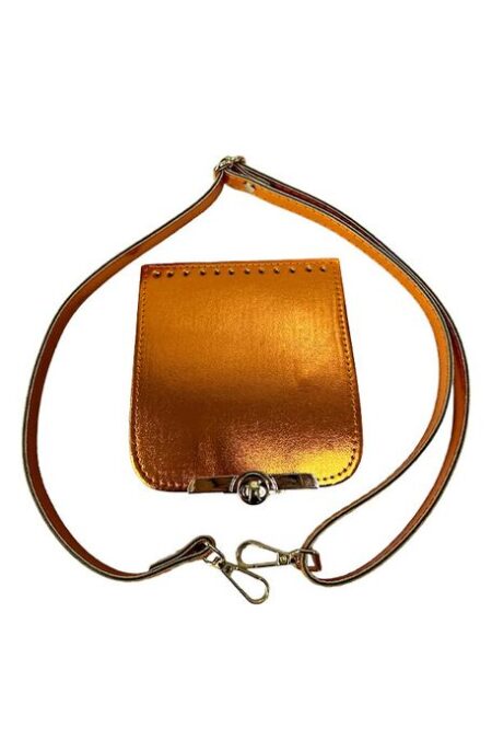 ÇANTA CEP TELEFONU ÖRGÜ SETİ PARLAK AYARLI TURUNCU