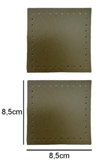 ÇANTA KENAR AKSESUARI KARE 8.50X8.50 CM 2 Lİ HAKİ