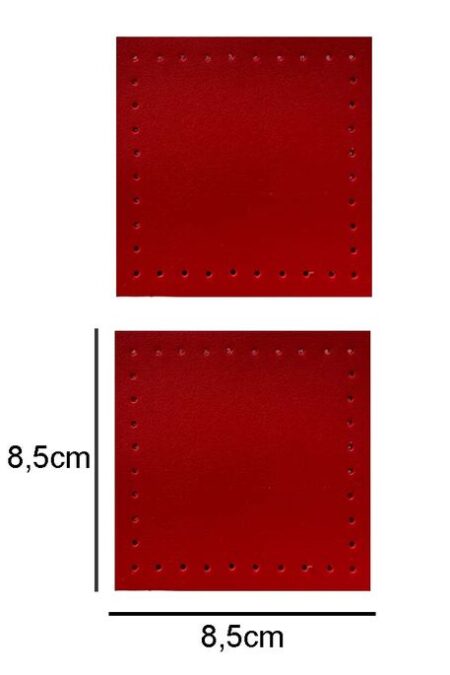 ÇANTA KENAR AKSESUARI KARE 8.50X8.50 CM 2 Lİ KIRMIZI