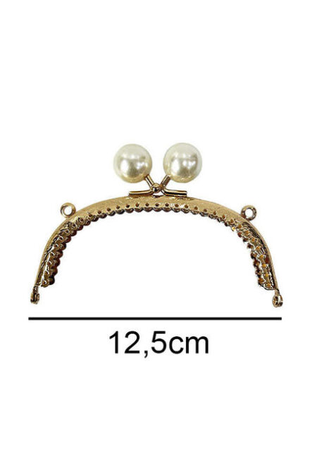 ÇANTA VE CÜZDAN KLİPSİ 12.5 CM İNCİLİ OVAL ALTIN