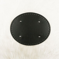 DERİ ÇANTA TABANI OVAL 20 X 25 RİVETLİ SIYAH