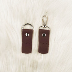 DERİ KLİPSLİ D HALKALI KAPAMA 6 CM. BORDO