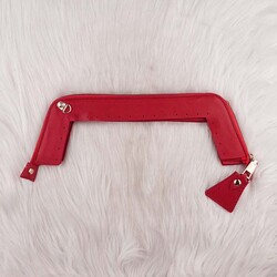DERİLİ FERMUARLI BURS 31 CM. KIRMIZI
