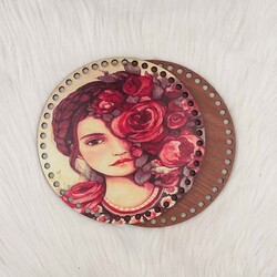 MADAMELLA AHŞAP BASKILI ÇANTA YANI MODEL11