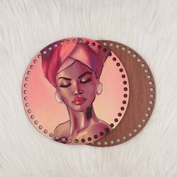 MADAMELLA AHŞAP BASKILI ÇANTA YANI MODEL12