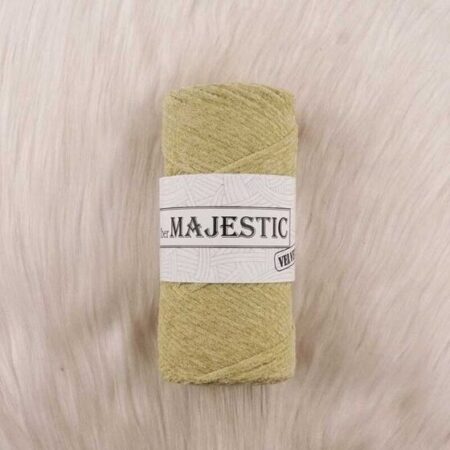 MAJESTİC VELVET KADİFE GÖRÜNÜMLÜ FISTIK YEŞİLİ MAKROME İPİ 200 GR