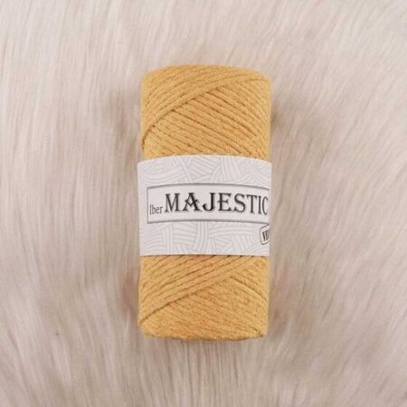 MAJESTİC VELVET KADİFE GÖRÜNÜMLÜ SARI MAKROME İPİ 200 GR