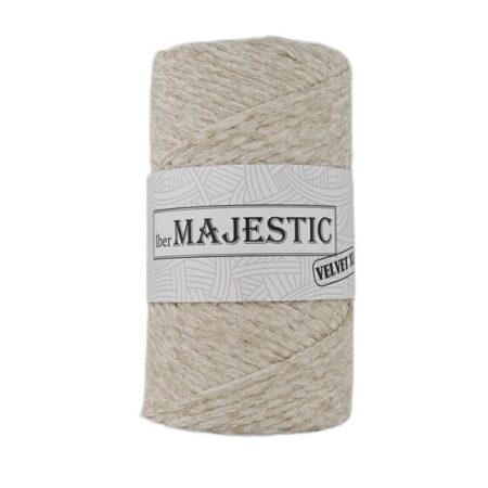 MAJESTİC VELVET XL KADİFE GÖRÜNÜMLÜ KOYU KREM MAKROME İPİ 250 GR