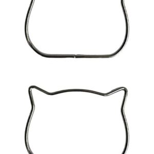 METAL ÇANTA SAPI KEDİ 11 CM GÜMÜŞ 5MM