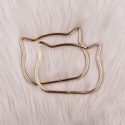 METAL ÇANTA SAPI KEDİCİK 11 X 8 CM ALTIN
