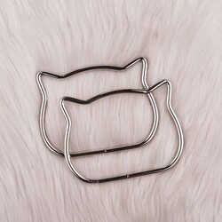 METAL ÇANTA SAPI KEDİCİK 11 X 8 CM GUMUS