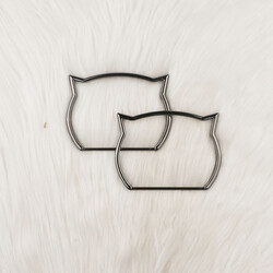 METAL ÇANTA SAPI KEDİCİK 11 X 8 CM NIKEL
