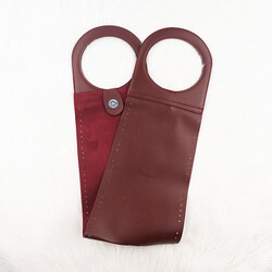 SAPLI ÖRME ÇANTA YANI 42 CM BORDO