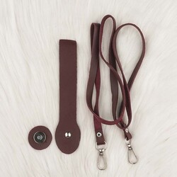 TELEFON ÇANTASI AKSESUAR SETİ (120 CM SAP-1 MIKNATISLI KAPAMA) BORDO