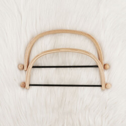 ŞİRİN YARIM OVAL ÇANTA SAPI 27.50 X 13 CM AHSAP